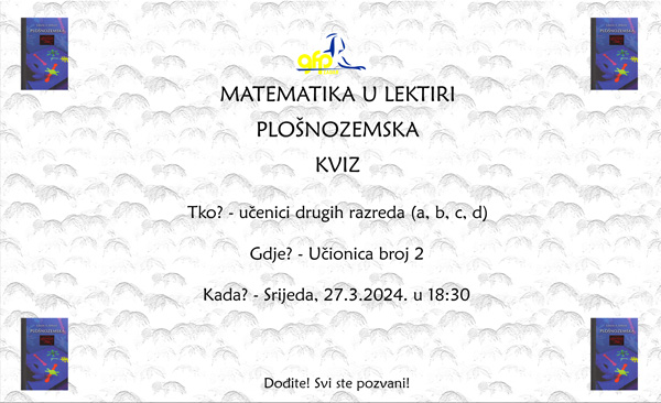 Matematika u lektiri – kviz “Plošnozemska” 2024.